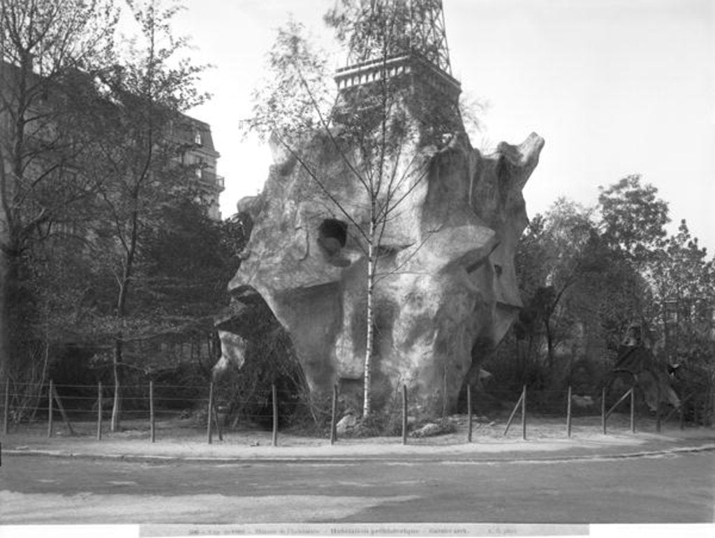 Detail of Prehistoric house at the Universal Exhibition of 1889 in Paris, architect Charles Garnier by Adolphe Giraudon