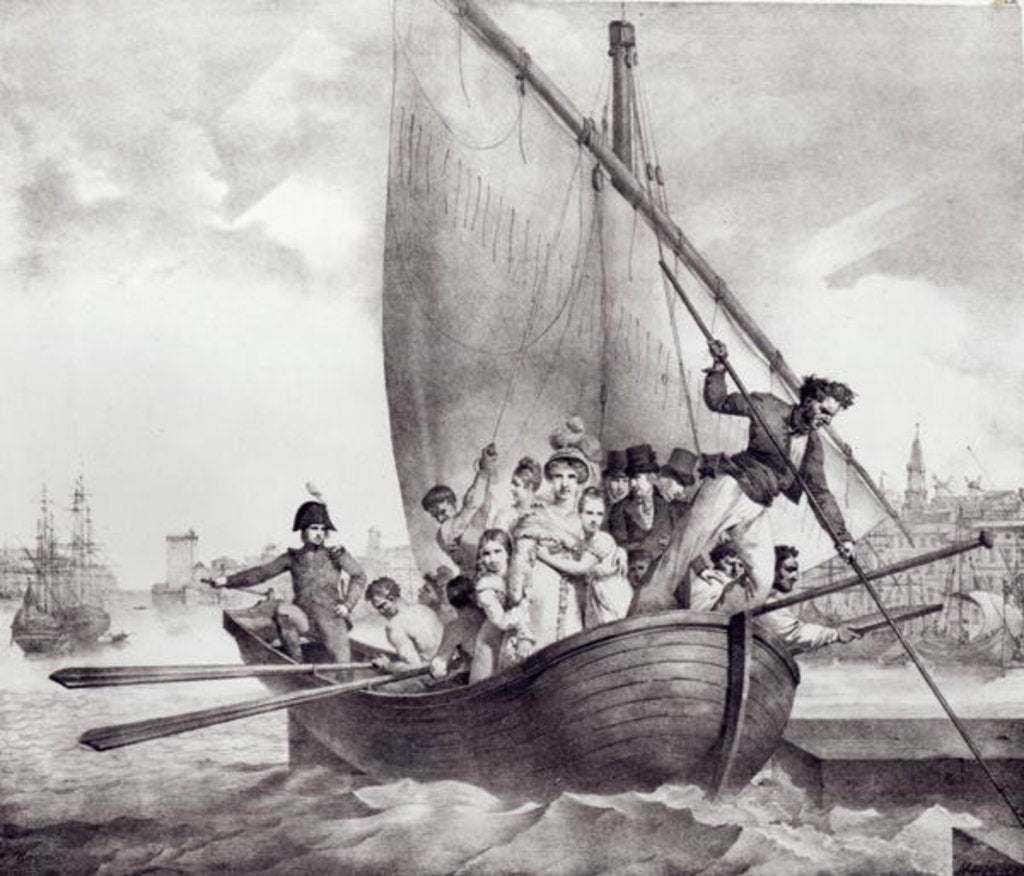 Detail of Bonaparte family arriving in Toulon, when fleeing from Corsica, 17 June 1793 by Jean Baptiste Mauzaisse