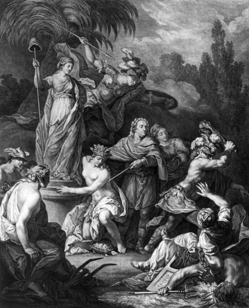 Detail of Allegory of The Independent America, dedicated to the American Congress by Antoine Borel