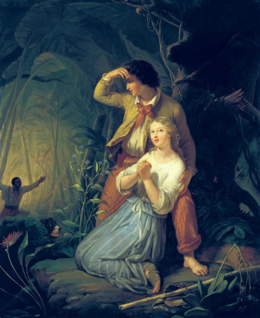 Detail of Paul and Virginie by French School