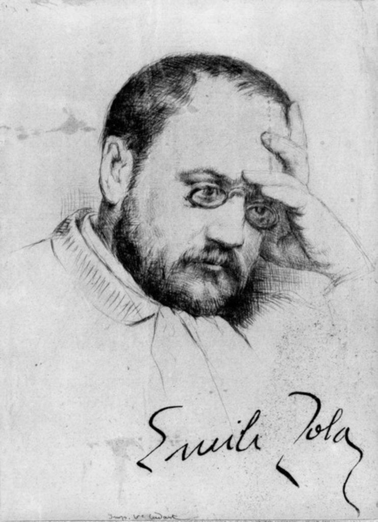 Detail of Portrait of Emile Zola by French School