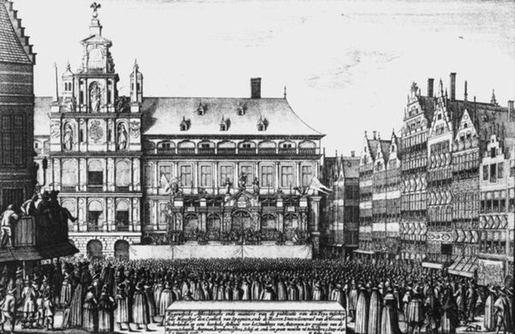 Detail of Proclamation of the peace of Westphalia in 1648 by Wenceslaus (after) Hollar