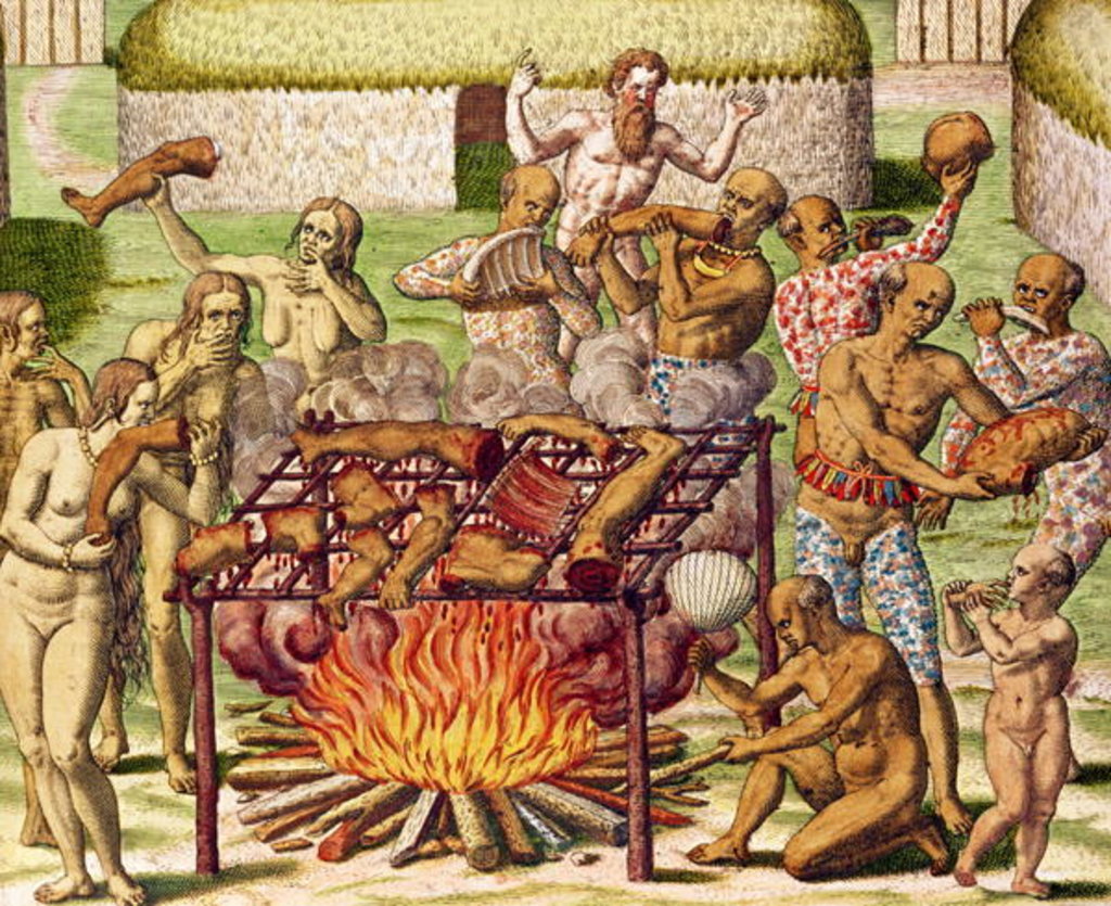 Detail of Scene of cannibalism by Theodor de Bry