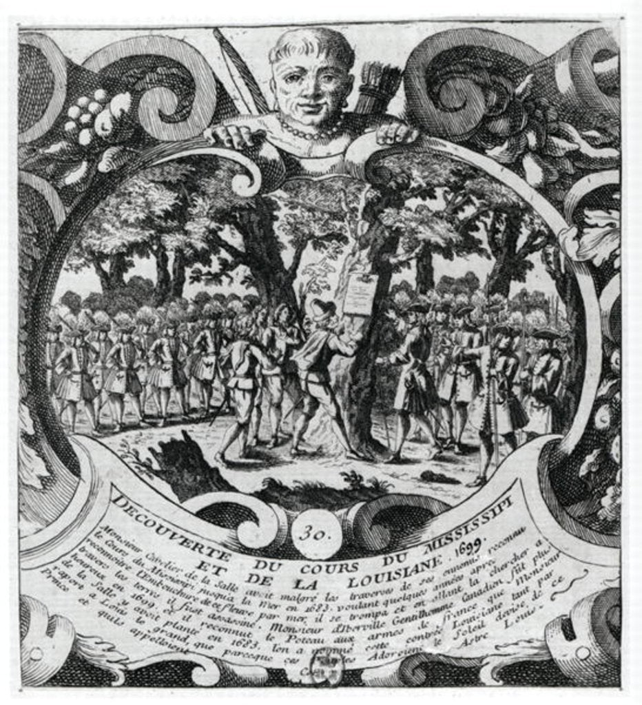 Detail of The Discovery of the Mississippi River and Louisiana by Pierre d'Iberville in 1699 by French School