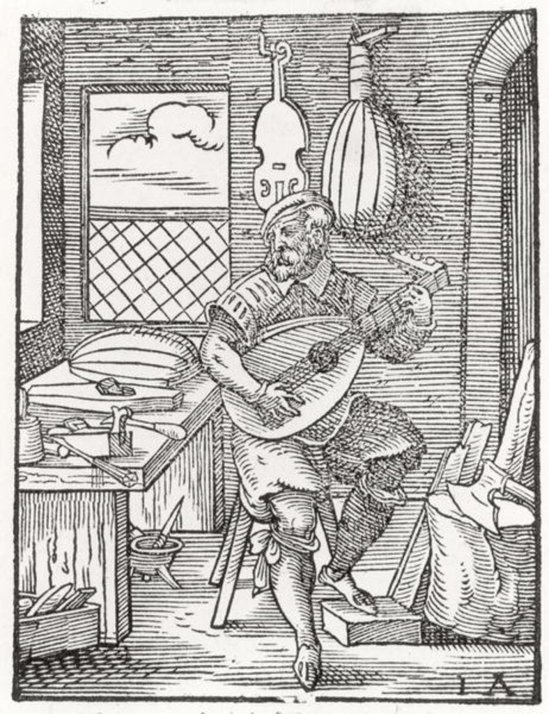 Detail of The Instrument Maker's Workshop, c.1570 by Jost Amman