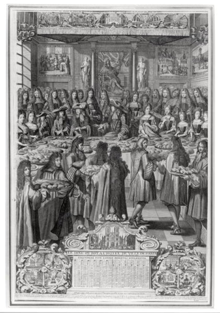 Detail of Dinner of Louis XIV at the Hotel de ville, 30th January 1687 by French School