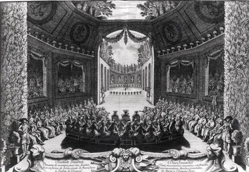 Detail of Concert in the garden of Trianon, 2nd day of celebrations at Versailles, 14th July 1668', 1675 by Francois Chauveau