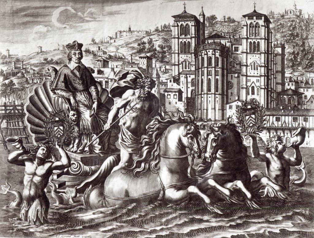 Detail of Allegory celebrating the nomination of Cardinal de Richelieu to the office of Superintendant of Navigation and Trade in October 1626 by Claude Goyrand