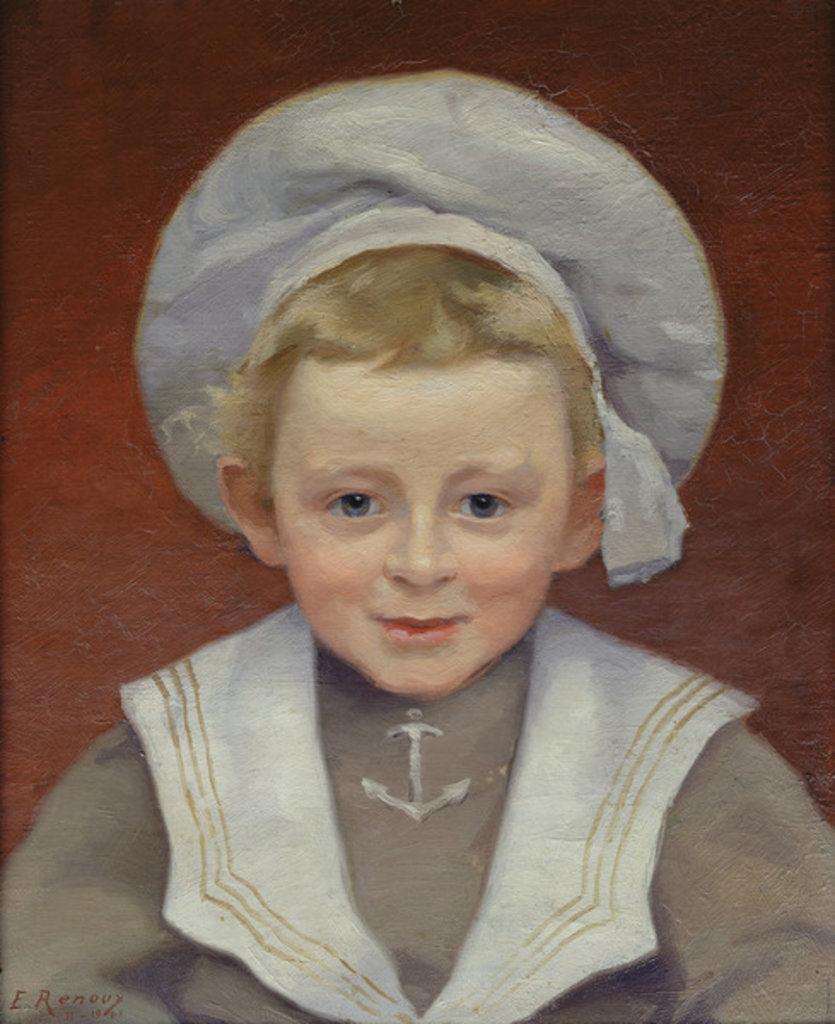 Detail of Portrait of Marcel in a Sailor Suit, February 1901 by Jules Ernest Renoux