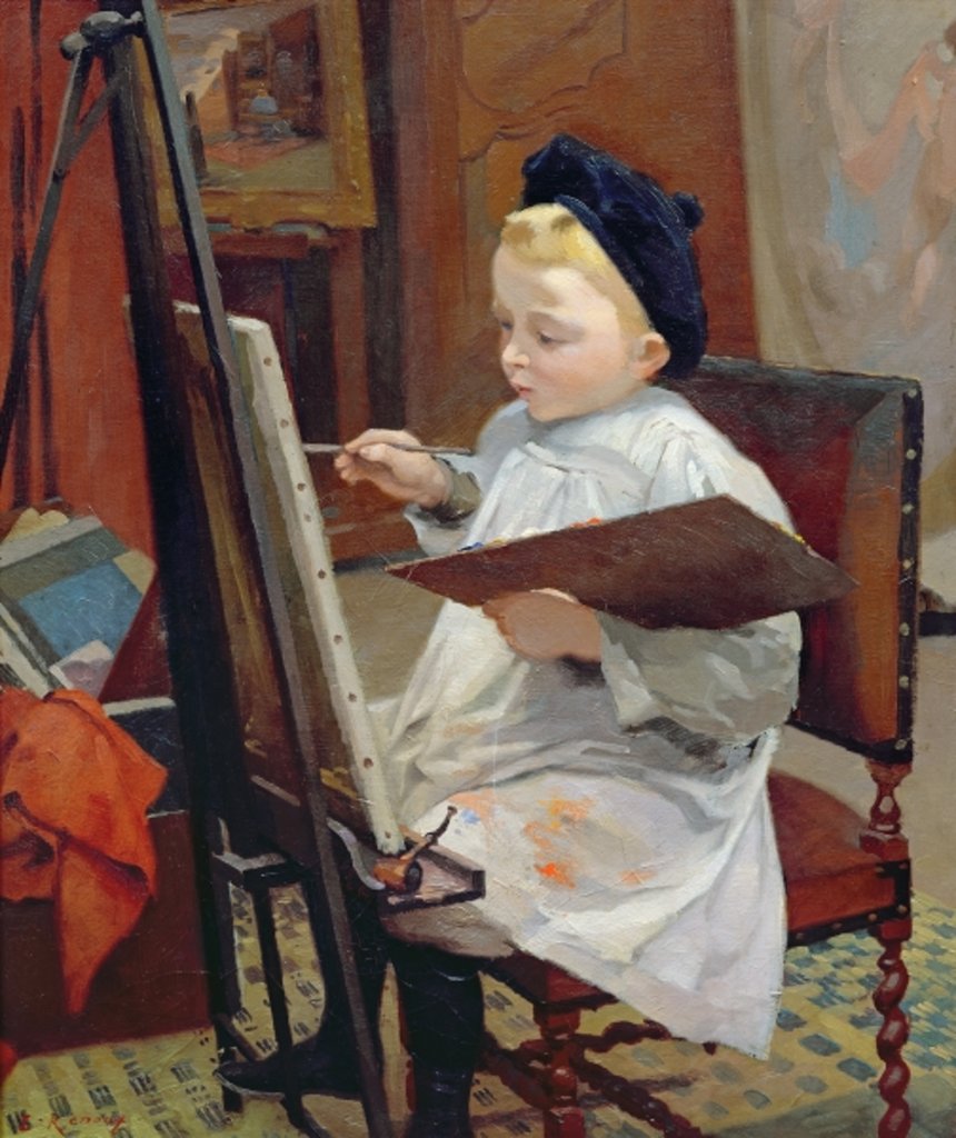 Detail of Marcel Renoux Painting by Jules Ernest Renoux