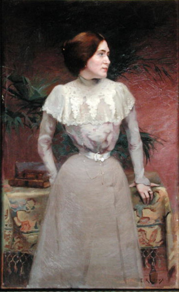 Detail of Portrait of Madame Renoux by Jules Ernest Renoux