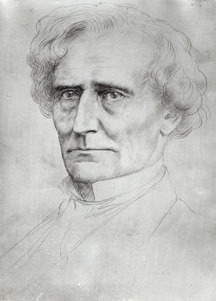 Detail of Portrait of Hector Berlioz by Alphonse Legros