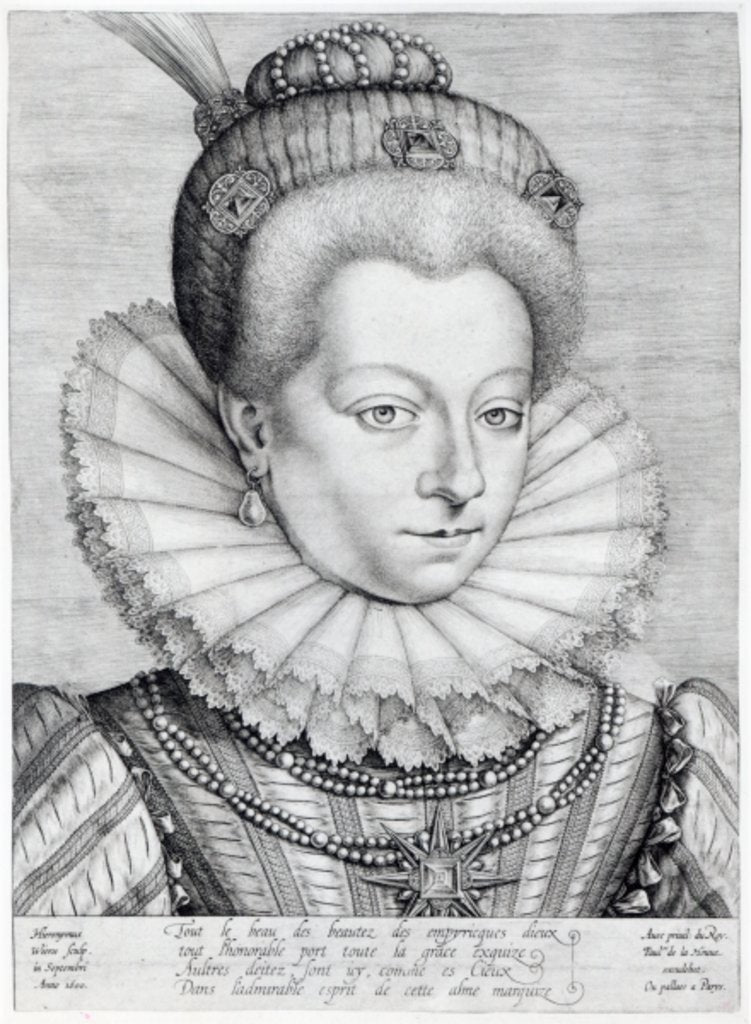 Detail of Portrait of Catherine Henriette de Balzac d'Entragues, marquise de Verneuil, 1600 by Hieronymus or Jerome Wierix