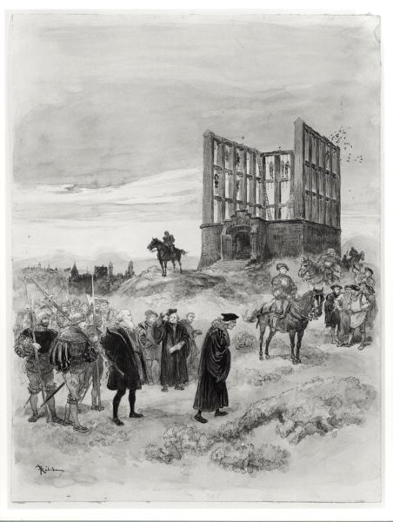 Detail of The Superintendant Jacques de Semblancay sentenced to death, going up to the Montfaucon Gibbet, 1909 by Albert Robida