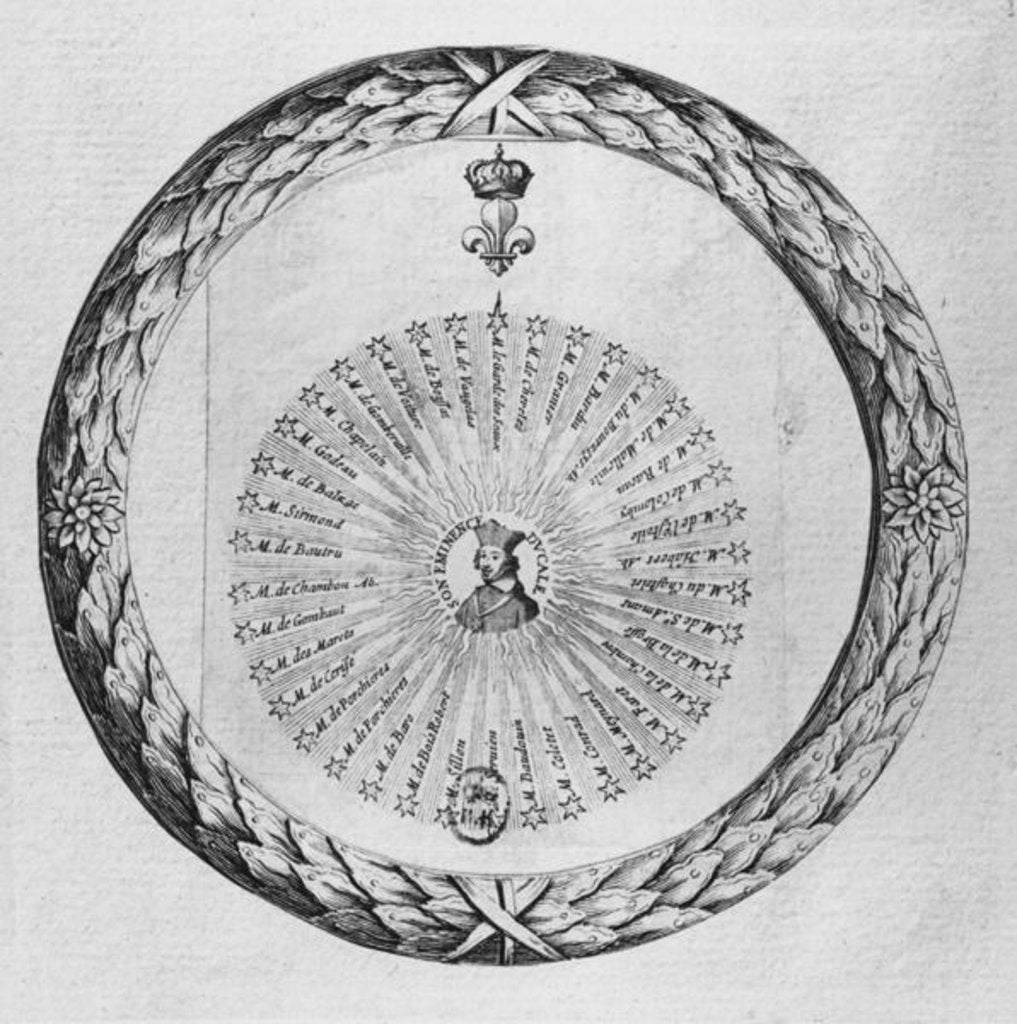 Detail of Cardinal Richelieu as the centre of the sun, January 1635 by French School
