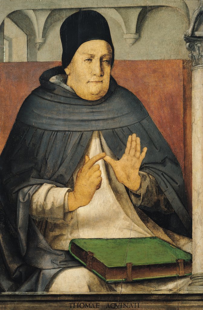 Detail of Portrait of St. Thomas Aquinas, c.1475 by Joos van Gent (fl.1460-75)