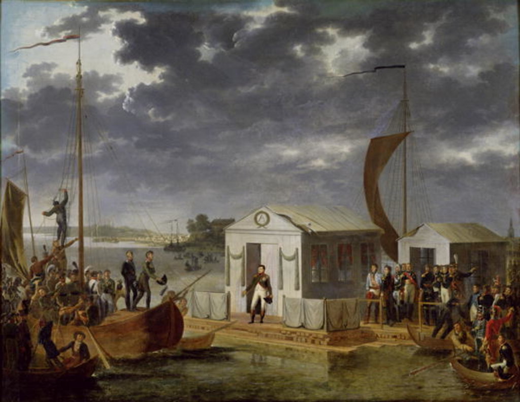 Detail of Meeting between Napoleon Bonaparte and Alexander I of Russia at Niemen, 25th June 1807, 1808 by Adolphe Roehn