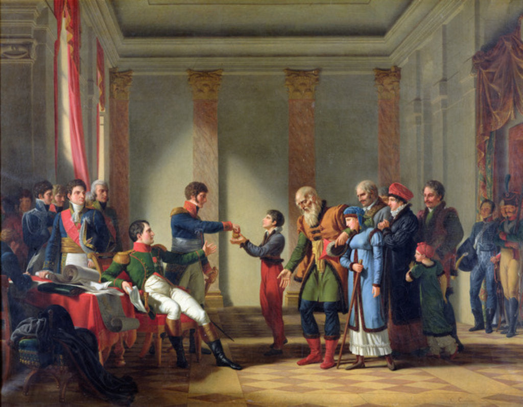 Detail of Napoleon Bonaparte Giving a Pension of A Hundred Napoleons to the Pole, Nerecki, aged 117 years, January 1807, 1812 by Jean-Charles Tardieu