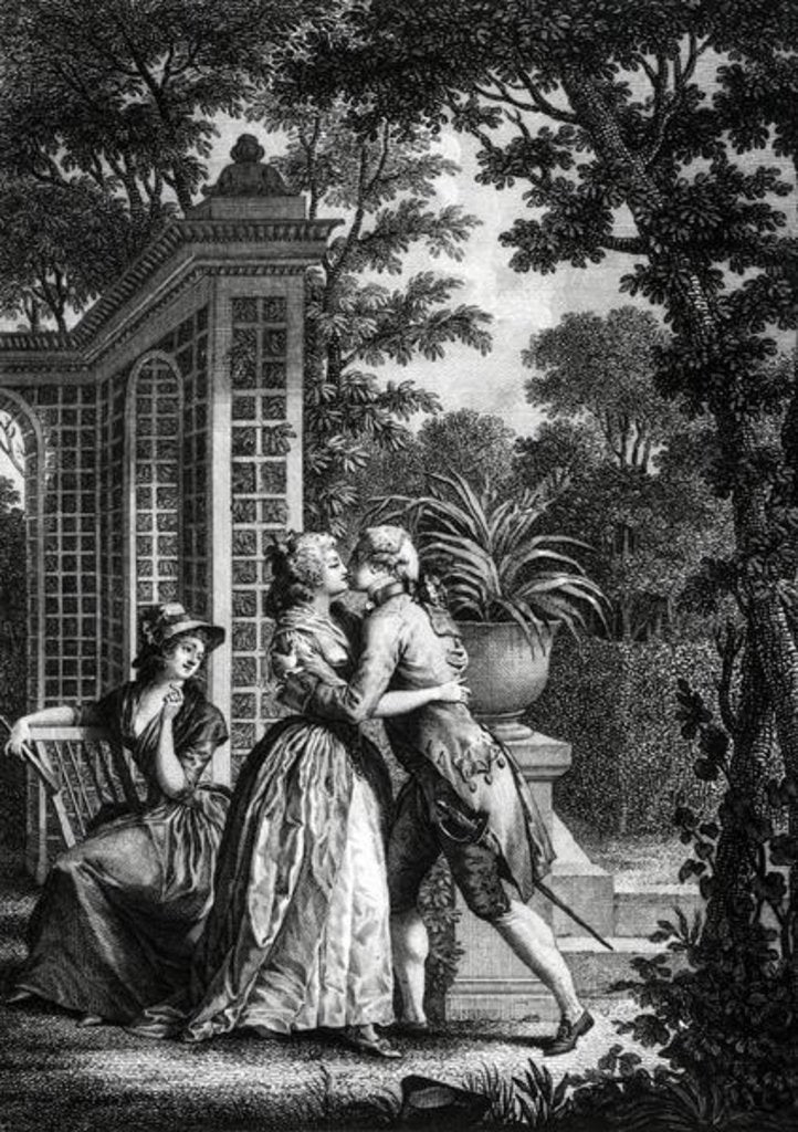 Detail of The First Kiss of Love by Nicolas Andre Monsiau