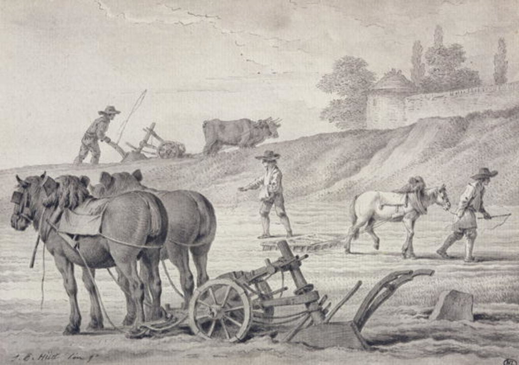 Detail of Ploughing the Fields by Jean-Baptiste Huet