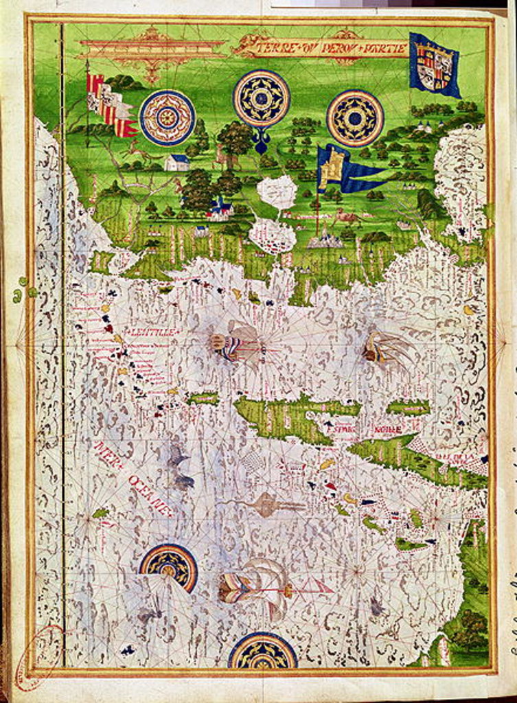 Detail of Fol.47v Map of Peru by Guillaume Le Testu