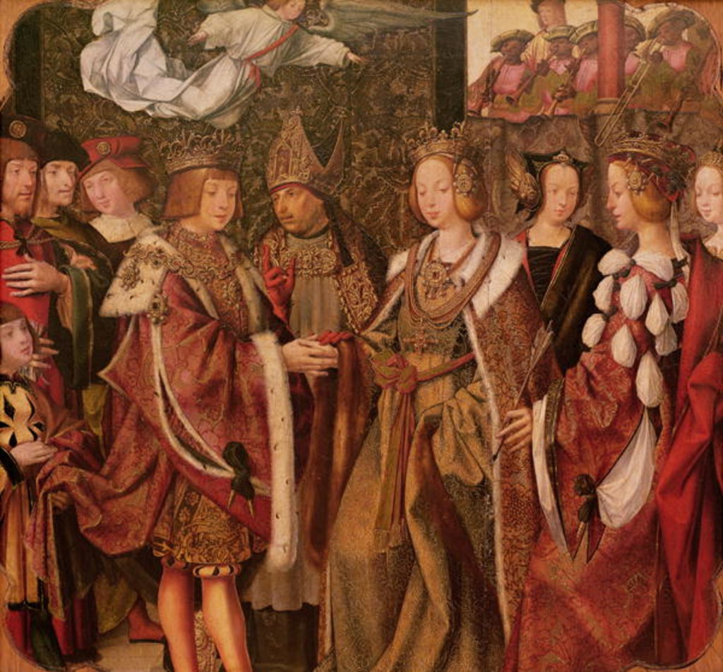 Detail of St. Ursula and Prince Etherius Making a Solemn Vow to each Other, panel from the St. Auta Altarpiece, c.1520 by Master of the St. Auta Altarpiece