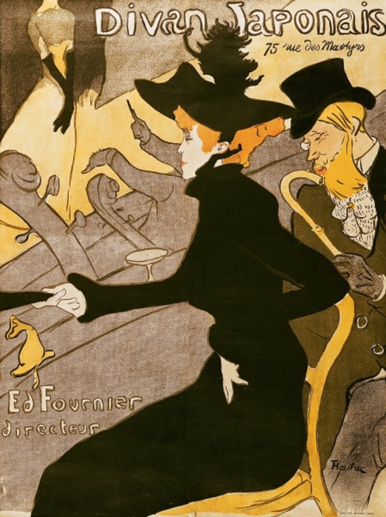 Detail of Poster advertising 'Le Divan Japonais', 1892 by Henri de Toulouse-Lautrec