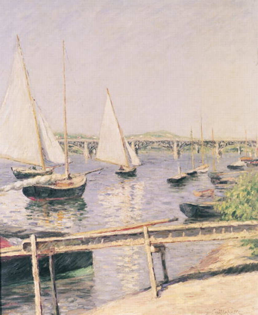 Detail of Sailing boats at Argenteuil, c.1888 by Gustave Caillebotte