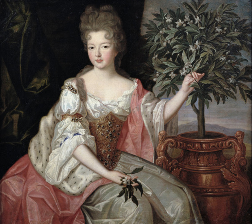 Detail of Portrait of Francoise Marie de Bourbon Duchess of Orleans by Pierre Gobert