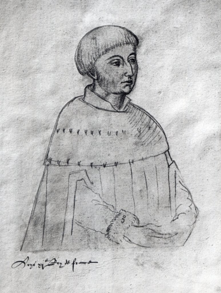 Detail of Ms 266 f.3 Portrait of Louis XI from the 'Recueil d'Arras' by Flemish School