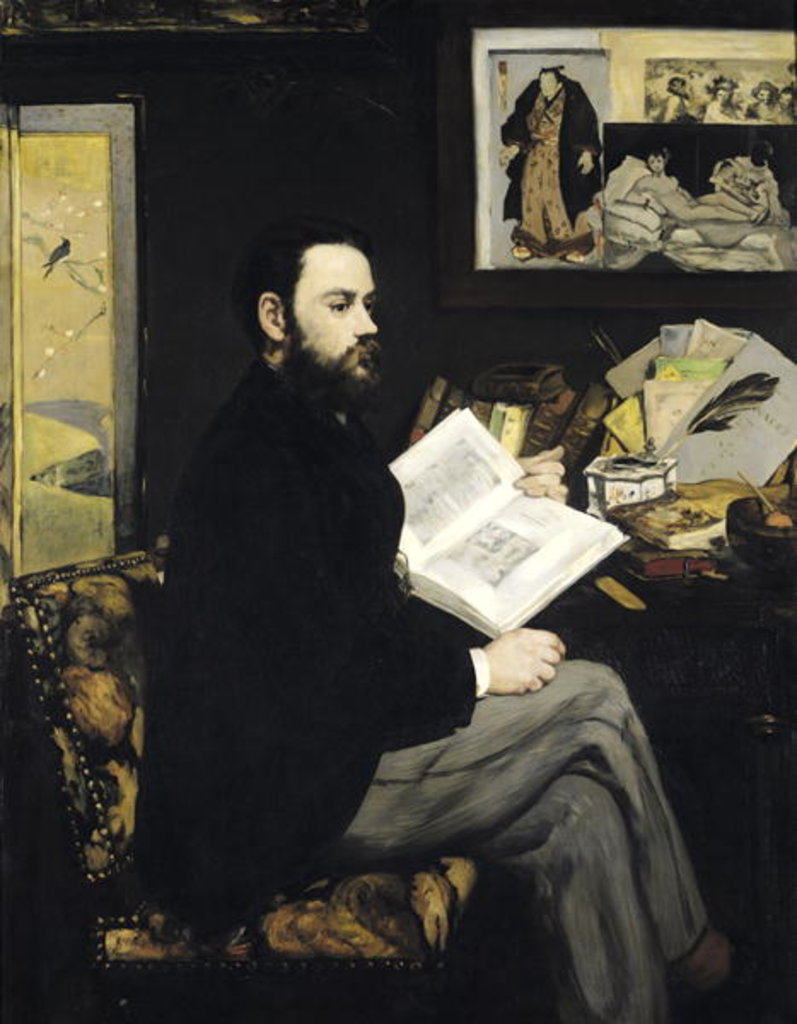 Detail of Emile Zola, 1868 by Edouard Manet
