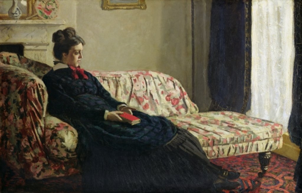 Detail of Meditation, or Madame Monet on the Sofa, c.1871 by Claude Monet