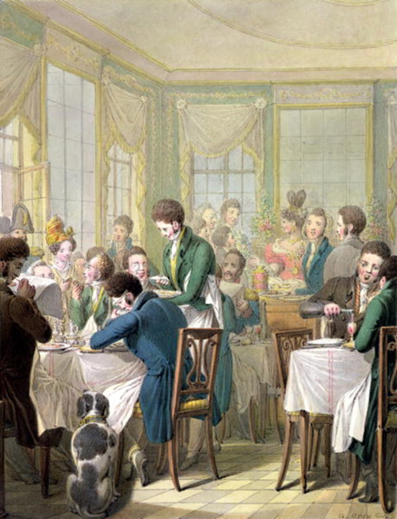 Detail of The Restaurant in the Palais Royal, 1831 by Georg Emanuel Opitz