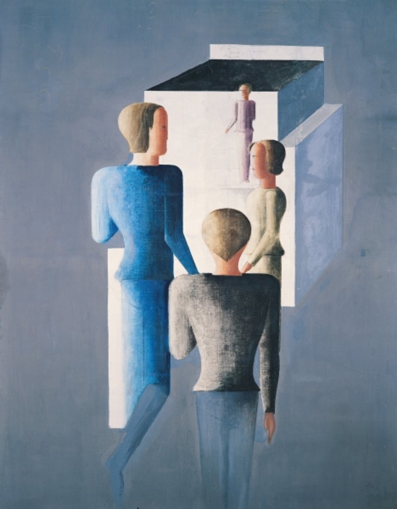 Detail of Four Figures and a Cube, 1928 by Oskar Schlemmer
