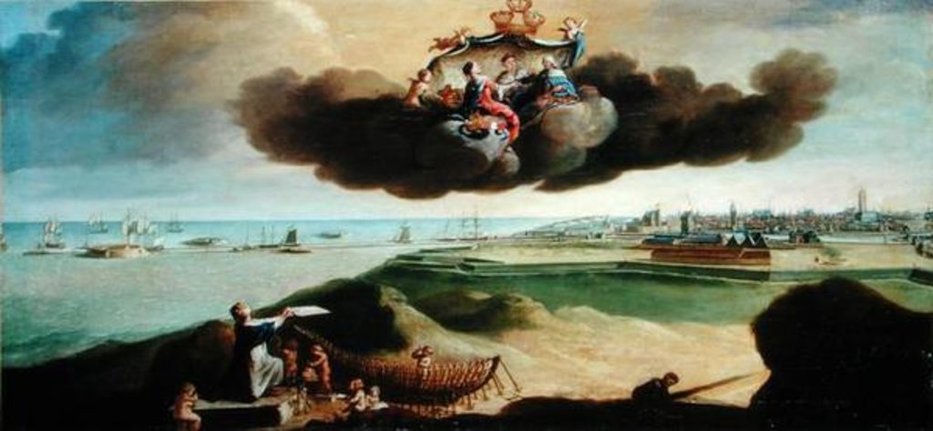 Detail of The Town of Dunkirk Presenting the Plan for its Renovation to Louis XV 1758 by Charles Carlier