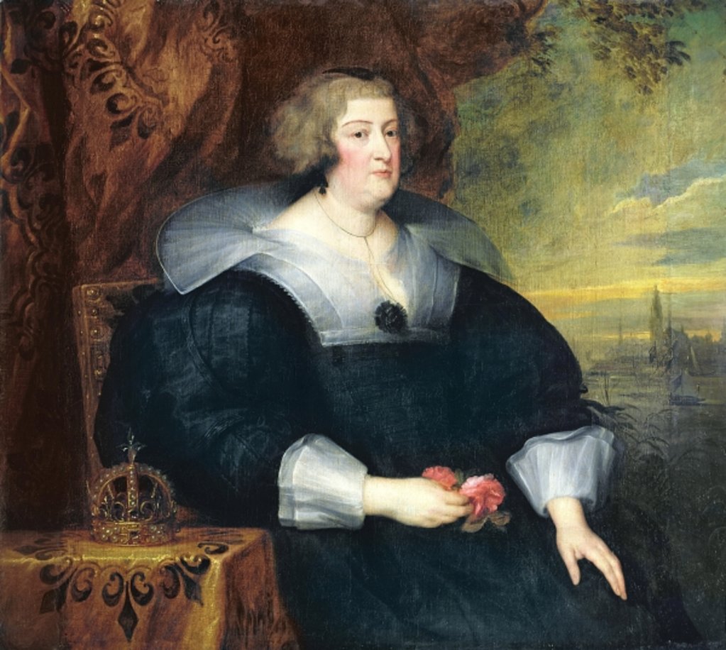 Detail of Marie de Medici 1631 by Anthony van Dyck