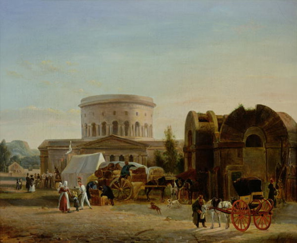 Detail of The Barrier at La Villette by Bernard Edouard Swebach