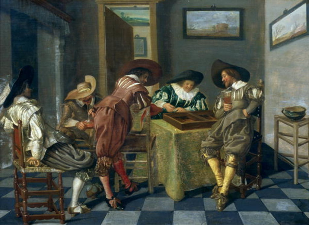 Detail of The Game of Backgammon by Dirck Hals