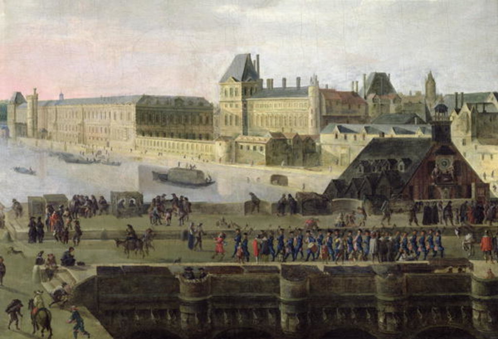 Detail of View of the Pont-Neuf and the River Seine looking downstream by Flemish School