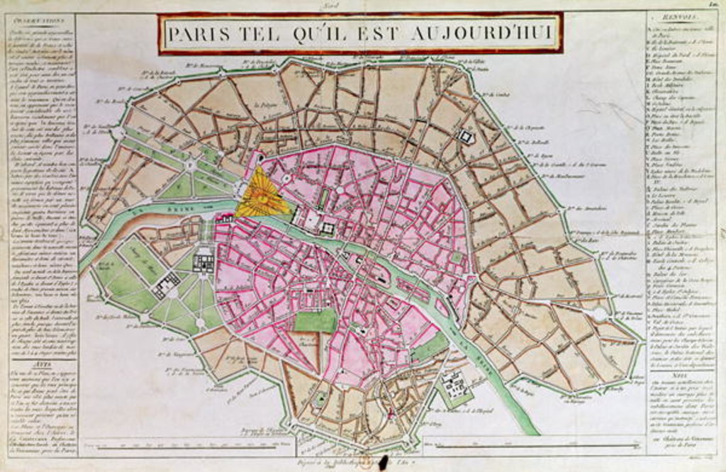 Detail of Map of Paris, June 1800 by French School