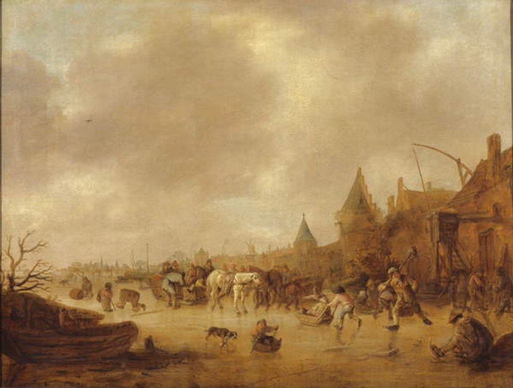 Detail of The Skaters, 1644 by Isack van Ostade