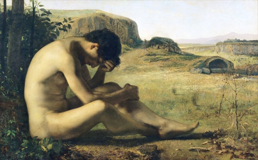 Detail of The Prodigal Son, 1863 by Emile Salome