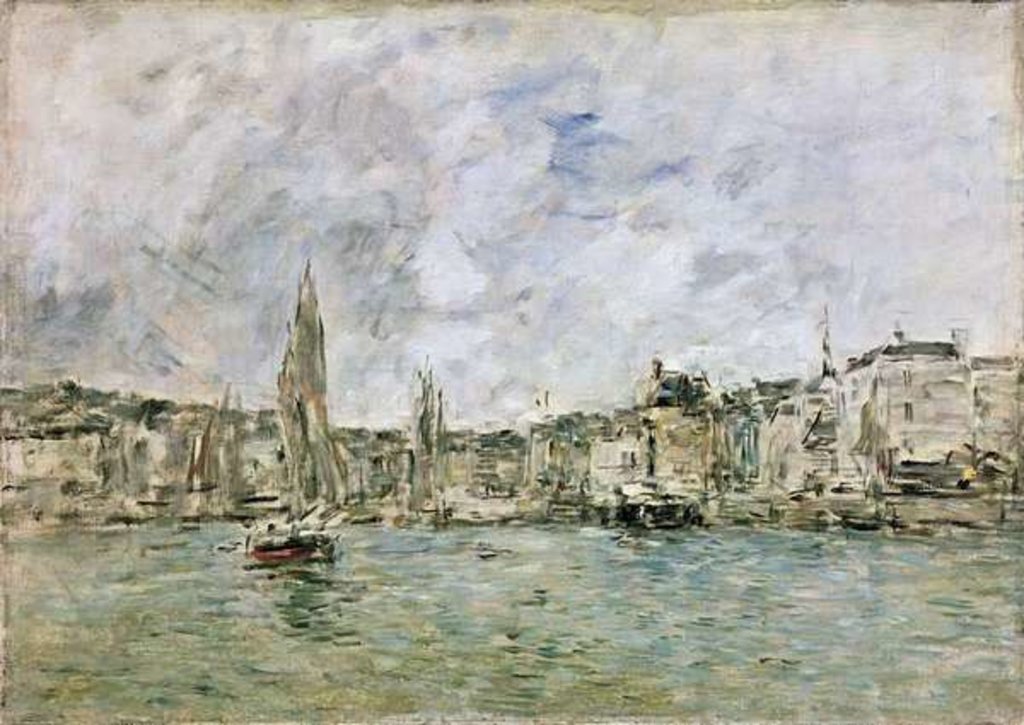 Detail of The Port at Honfleur, 1896 by Eugene Louis Boudin