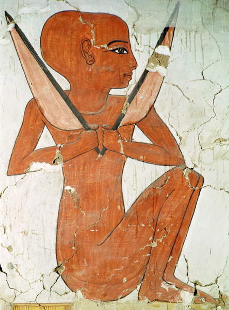 Detail of Guardian at fifth gate of Osiris' kingdom Henty-reki by Egyptian 19th Dynasty