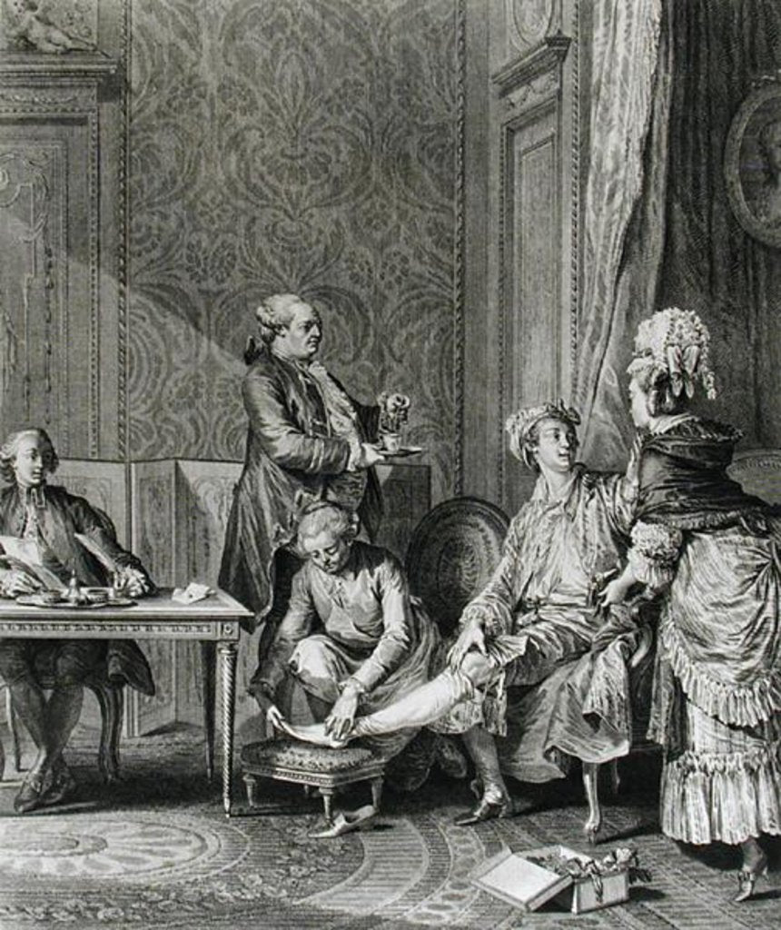 Detail of The Levee, 1781 by Jean Michel the Younger (after) Moreau