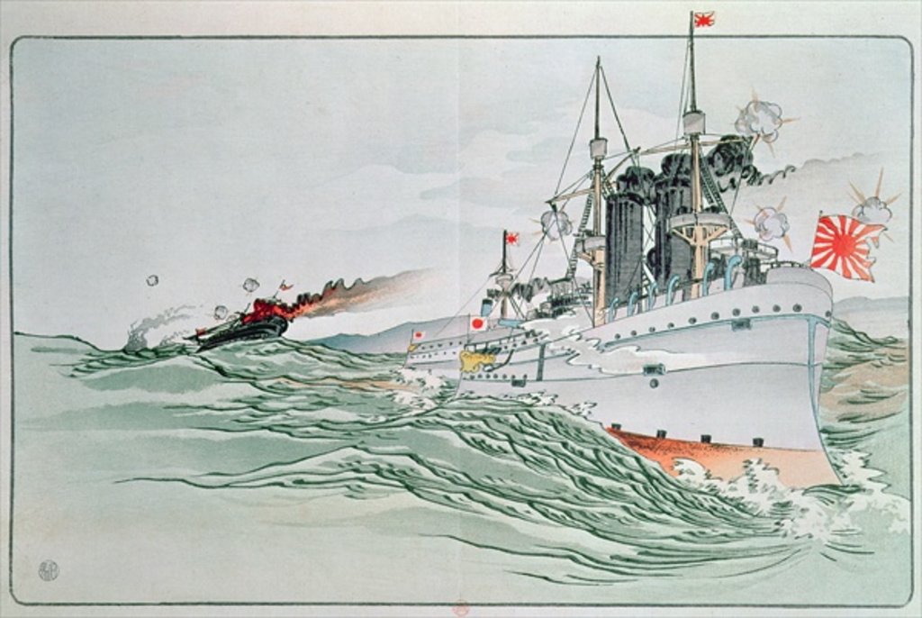 Detail of The Battle of Yalu, 17th September 1894 by Japanese School