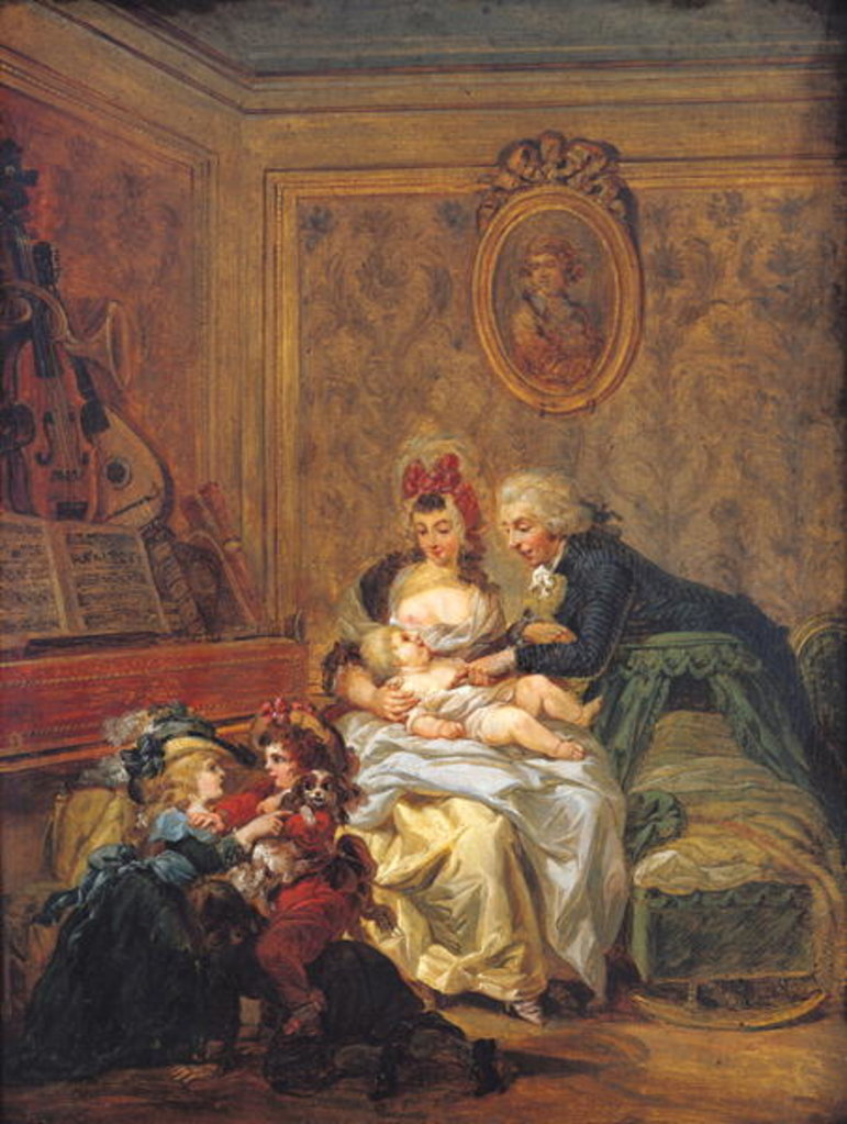 Detail of The Satisfaction of Marriage or, The Happy Family by Francois Louis Joseph Watteau