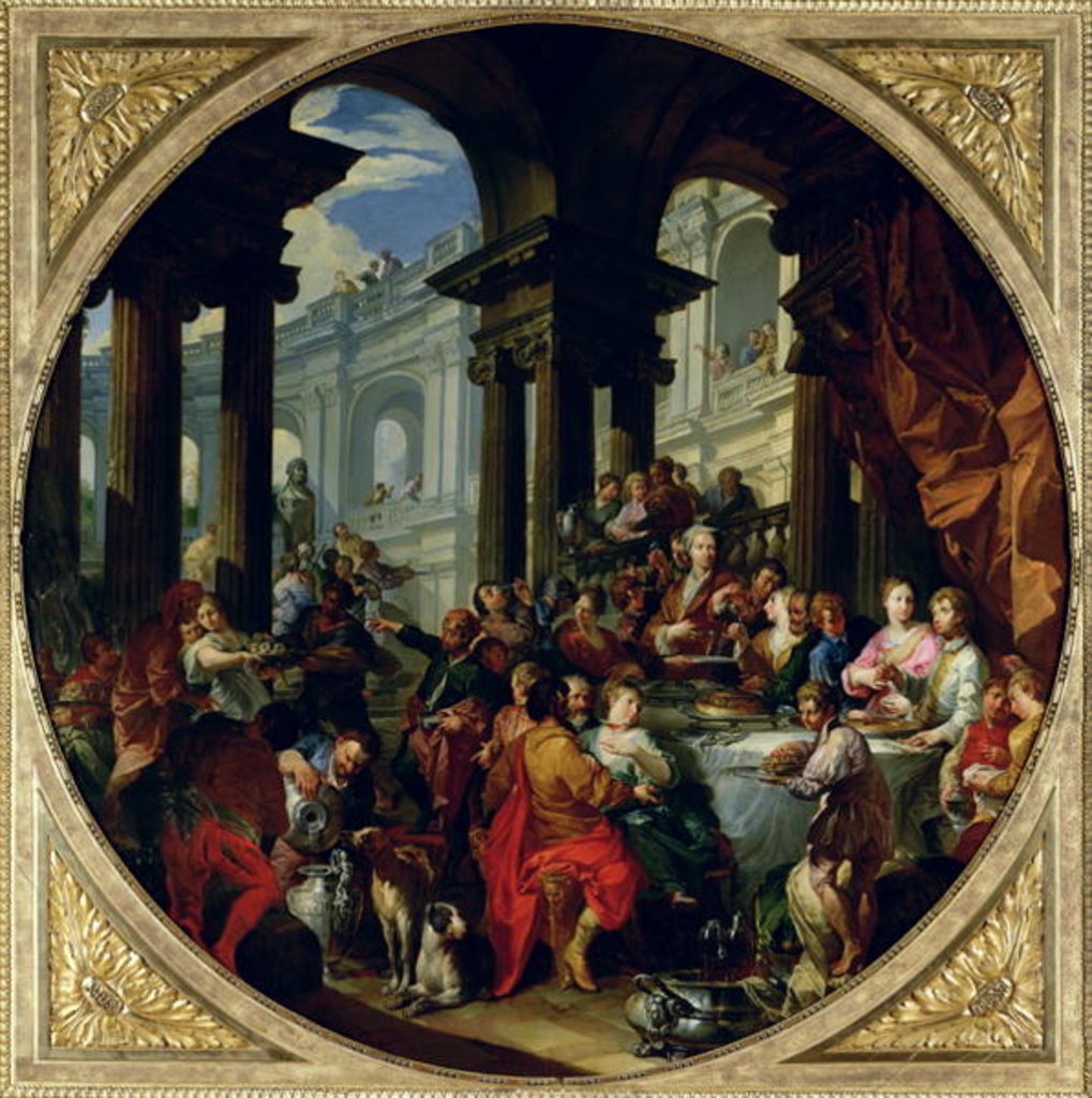 Detail of Feast under an Ionic Portico, c.1720-25 by Giovanni Paolo Pannini or Panini