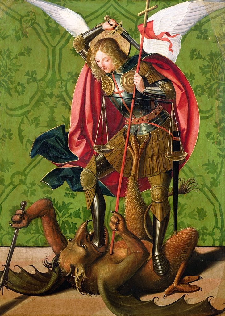 Detail of St. Michael Killing the Dragon, 16th century by Josse Lieferinxe
