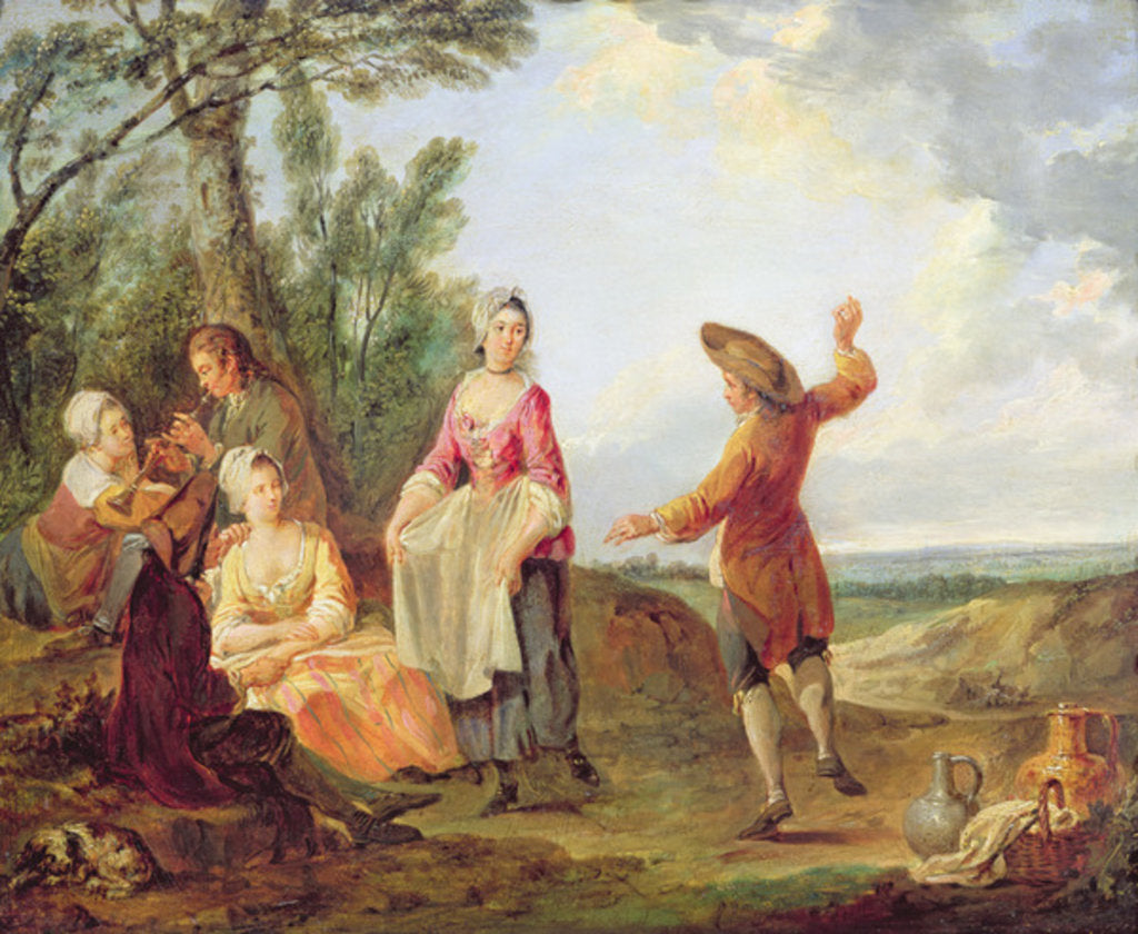 Detail of The Rustic Dance by Francois Louis Joseph Watteau